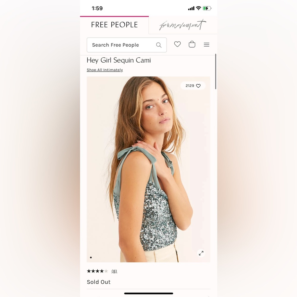Free People Hey Girl Sequin Top NWT
